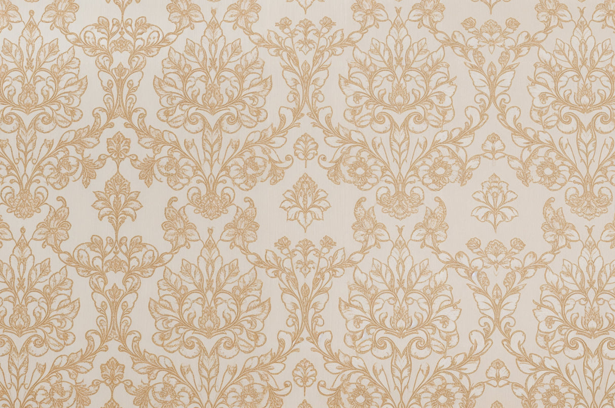 Design file of gold baroque damask pattern showing intricate details and motifs