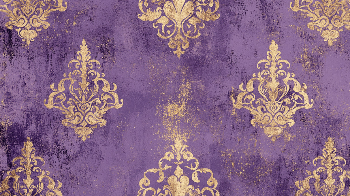 Design file showing detailed purple and gold damask pattern