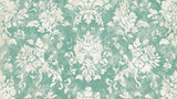 Green damask wallpaper design file showing intricate floral pattern detail