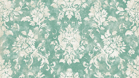 Green damask wallpaper design file showing intricate floral pattern detail