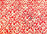Red and cream damask pattern design file showing intricate medallion details