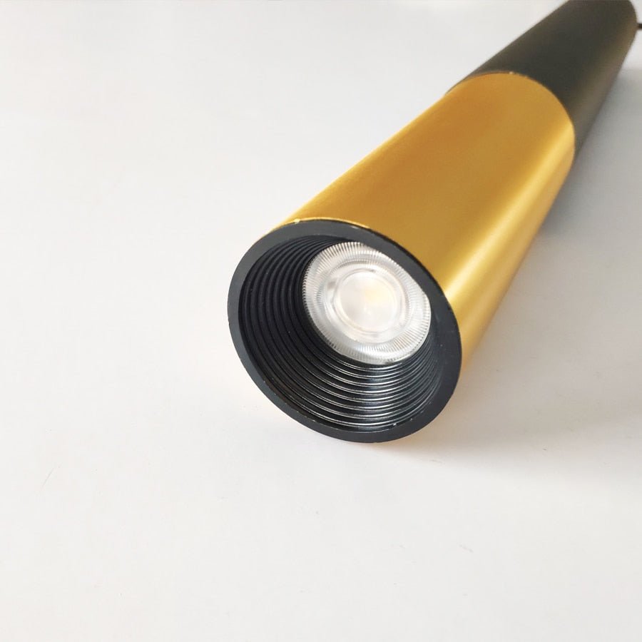 Modern Pendant Light  Black Gold Cylinder Design - Product detail 5