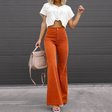 High Waisted Corduroy Pants  Organic Flared Design - Product detail 5