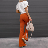 High Waisted Corduroy Pants  Organic Flared Design - Product example