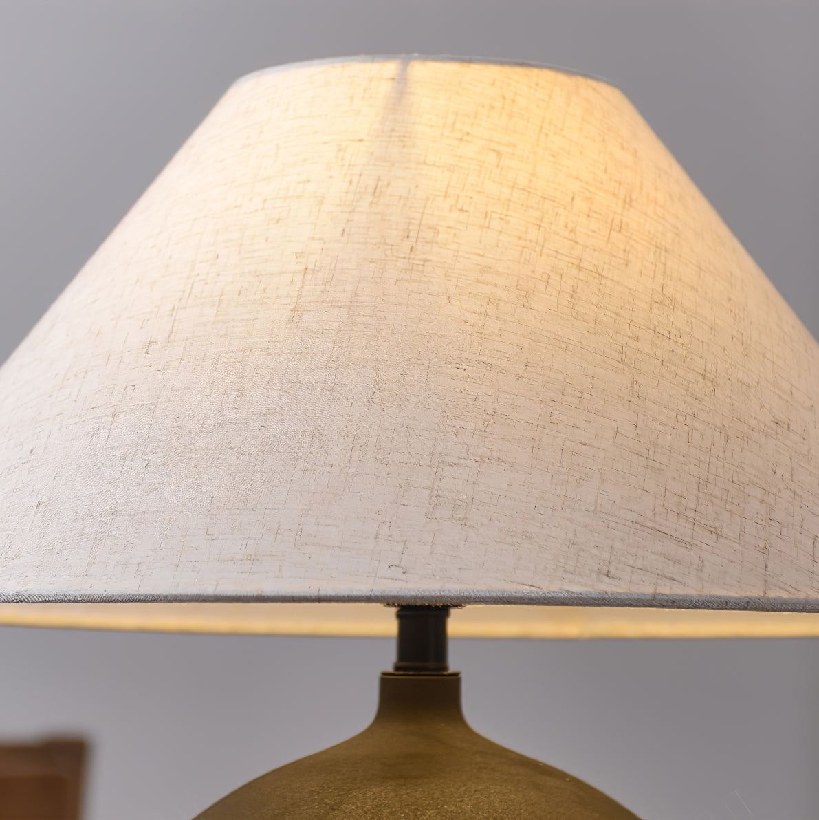 Ceramic Table Lamp  Matte Black Base with Linen Shade - Product detail 13