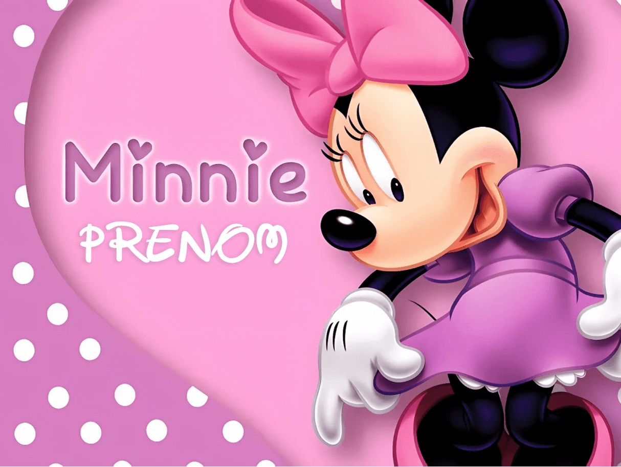 Kids Mural Wallpaper | Minnie Mouse Pink Design
