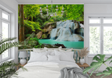 Waterfall Mural Wallpaper | Turquoise Forest Paradise