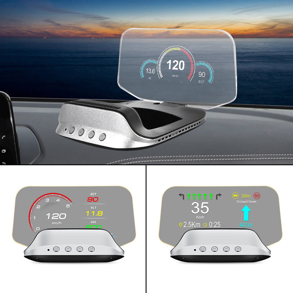 Smart Car HUD Display  GPS Navigation Projector With Speed Monitor - Product showcase