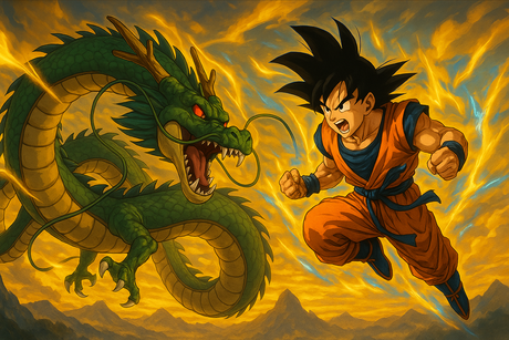 Dragon Ball Z Mural Wallpaper  Epic Goku Shenron Battle - Wallpaper application example