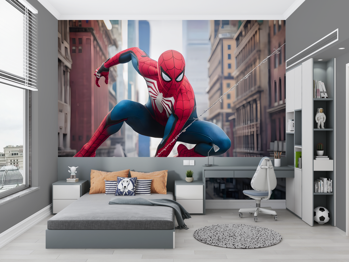Superhero Mural Wallpaper | Spider-Man City Adventure