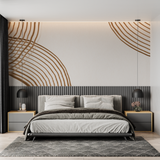 Geometric Mural Wallpaper | Modern Brown Curved Lines