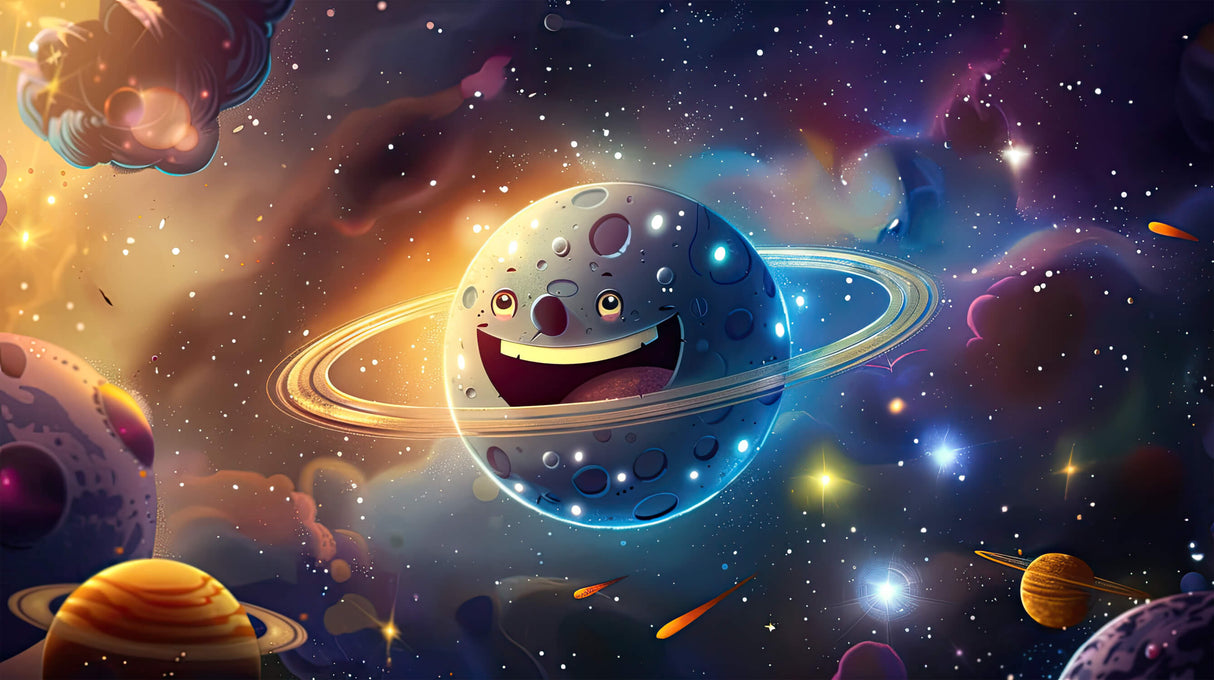 Space Mural Wallpaper | Happy Planet Galaxy Design