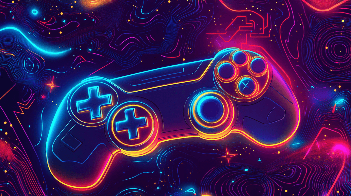 Gaming Mural Wallpaper | Neon Cyber Controller Design