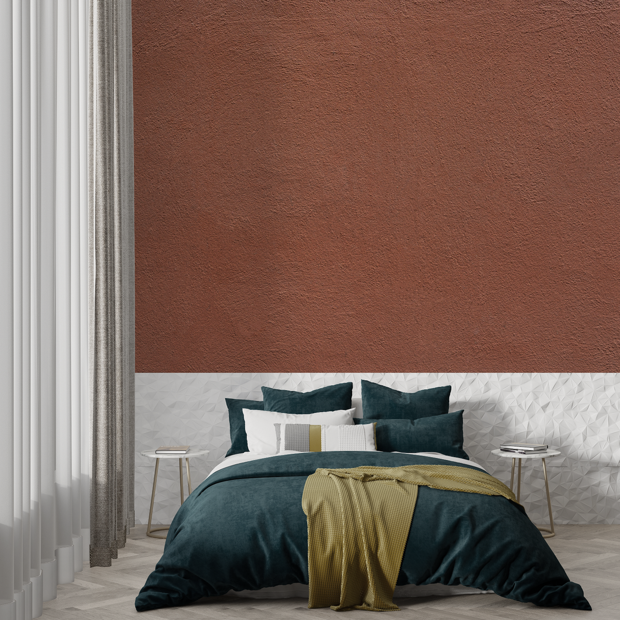 Terracotta Mural Wallpaper | Modern Textured Design