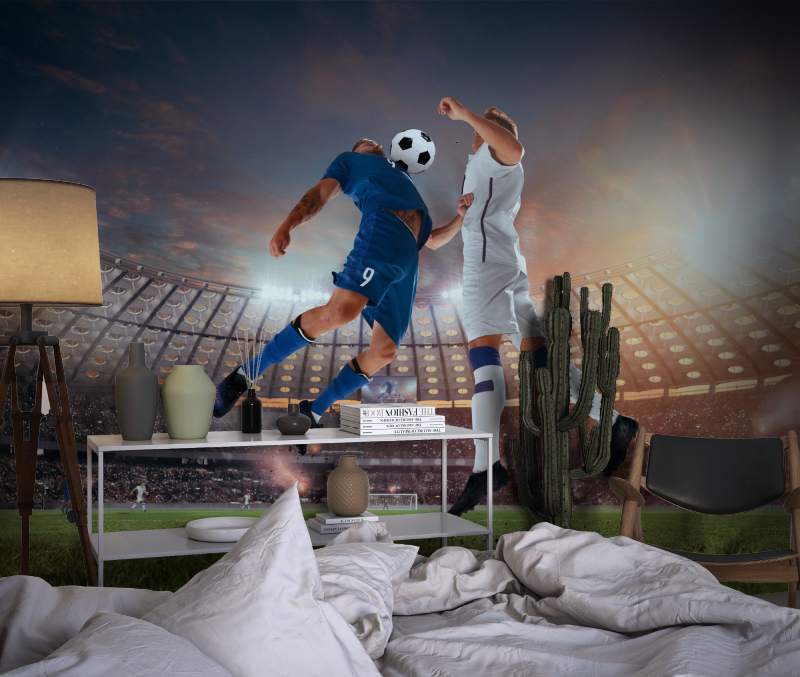 Football Mural Wallpaper | Stadium Match Action Scene