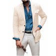 Linen Summer Blazer  Classic Ivory Two-Button Design - Product detail 7