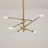 Modern Glass Chandelier  Brass Frame With Globe Shades - Product detail 12