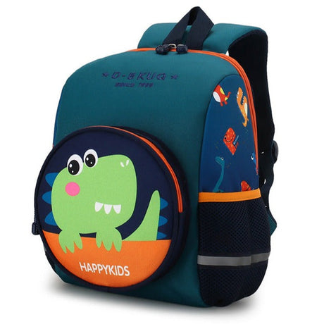 Kids Dinosaur Backpack  Nylon School Bag With Cartoon Design - Product showcase