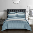 Egyptian Cotton Duvet Set  Striped Ocean Blue Design - Product showcase