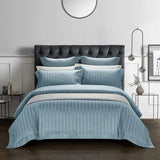 Egyptian Cotton Duvet Set  Striped Ocean Blue Design - Product showcase