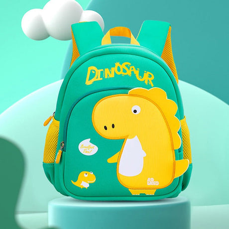 Kids Dinosaur Backpack  Navy Blue With Red T-Rex Design - Product example