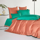 Egyptian Cotton Duvet Set  Orange Green Reversible Design - Product detail 5