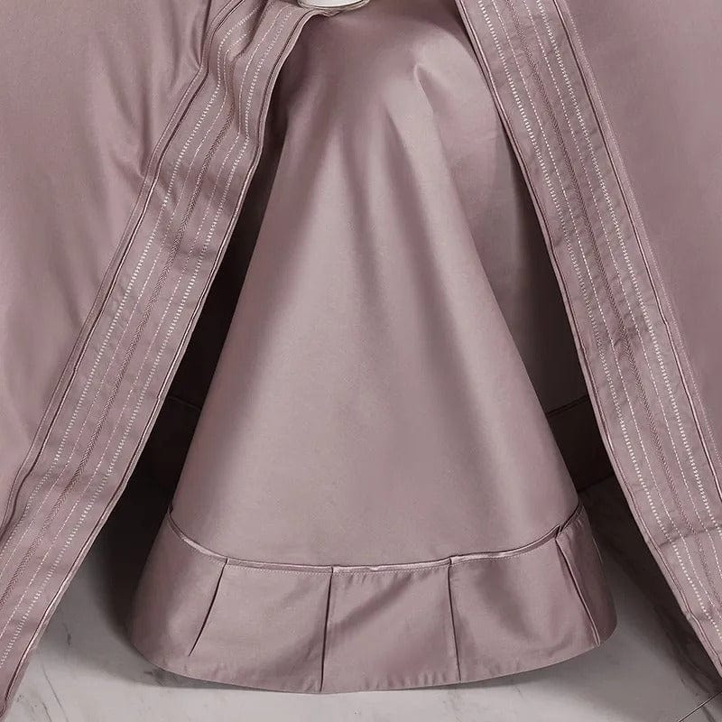 Egyptian Cotton Duvet Set  Luxurious Blush Pink With Lace Trim - Product detail 10