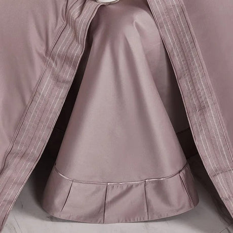 Egyptian Cotton Duvet Set  Luxurious Blush Pink With Lace Trim - Product detail 10