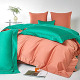 Egyptian Cotton Duvet Set  Orange Green Reversible Design - Product example