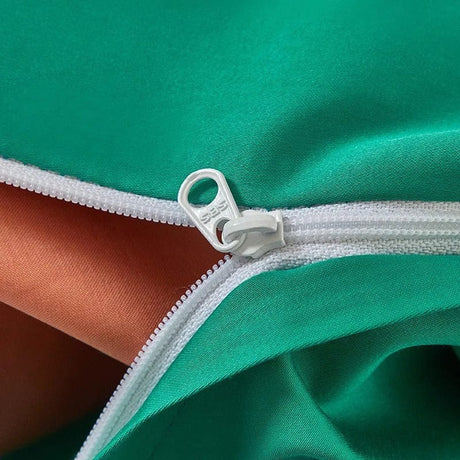 Egyptian Cotton Duvet Set  Orange Green Reversible Design - Product detail 11
