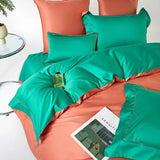 Egyptian Cotton Duvet Set  Orange Green Reversible Design - Product detail 4