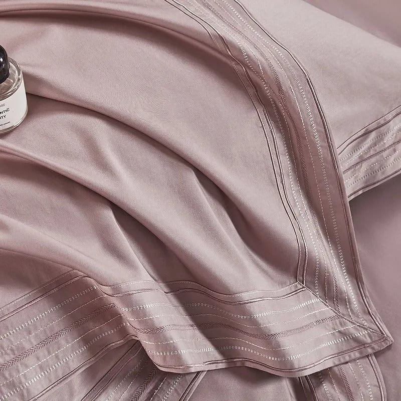 Egyptian Cotton Duvet Set  Luxurious Blush Pink With Lace Trim - Product detail 8