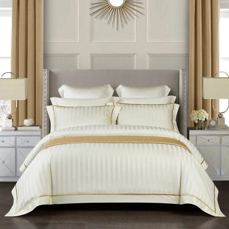 Luxury Egyptian Cotton Bedding  Premium White Duvet Set - Product showcase