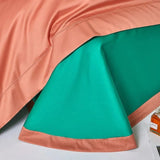 Egyptian Cotton Duvet Set  Orange Green Reversible Design - Product detail 9