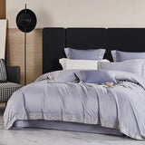 Egyptian Cotton Duvet Set  Lace Trim Grey Bedding - Product detail 6