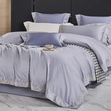 Egyptian Cotton Duvet Set  Lace Trim Grey Bedding - Product detail 5