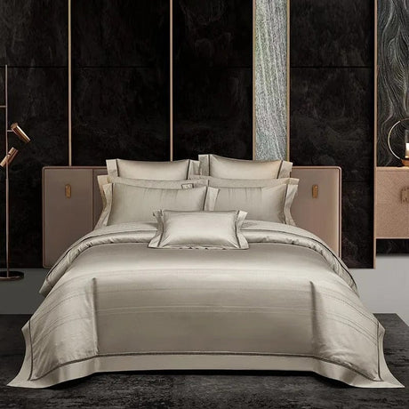 Luxury Egyptian Cotton Bedding Set  Premium Pearl Grey Collection - Product showcase