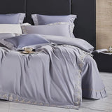 Egyptian Cotton Duvet Set  Lace Trim Grey Bedding - Product detail 4
