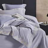 Egyptian Cotton Duvet Set  Lace Trim Grey Bedding - Product detail 7