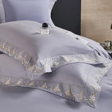 Egyptian Cotton Duvet Set  Lace Trim Grey Bedding - Product detail 10