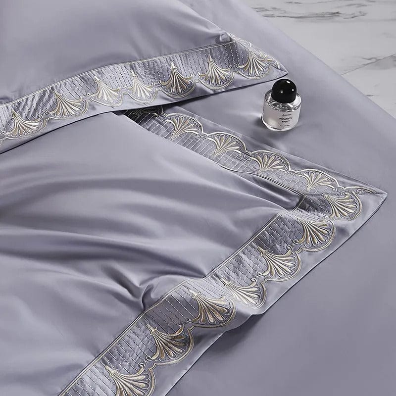 Egyptian Cotton Duvet Set  Lace Trim Grey Bedding - Product detail 9