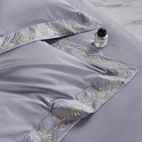 Egyptian Cotton Duvet Set  Lace Trim Grey Bedding - Product detail 9