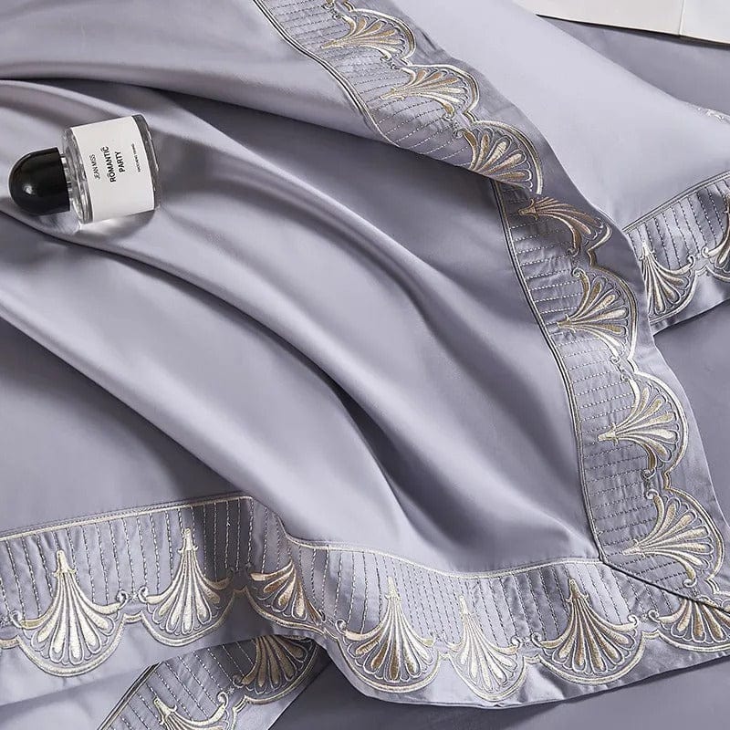 Egyptian Cotton Duvet Set  Lace Trim Grey Bedding - Product detail 8