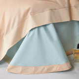 Egyptian Cotton Duvet Cover  Peach Blue Color Block Design - Product detail 9