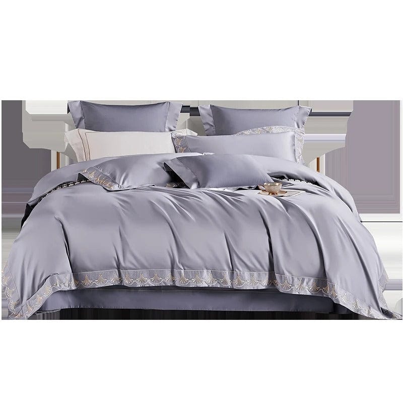 Egyptian Cotton Duvet Set  Lace Trim Grey Bedding - Product detail 12