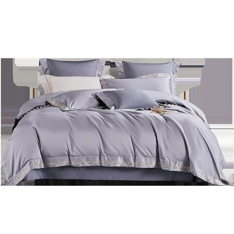 Egyptian Cotton Duvet Set  Lace Trim Grey Bedding - Product detail 12