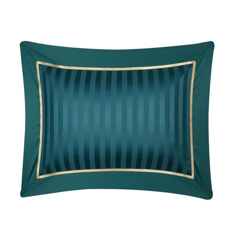 Egyptian Cotton Duvet Set  Emerald Green Striped Pattern - Product detail 4