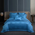 Egyptian Cotton Bedding Set  Jacquard Blue Luxury Duvet Set - Product showcase