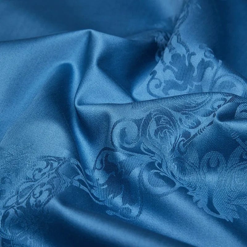 Egyptian Cotton Bedding Set  Jacquard Blue Luxury Duvet Set - Product detail 6
