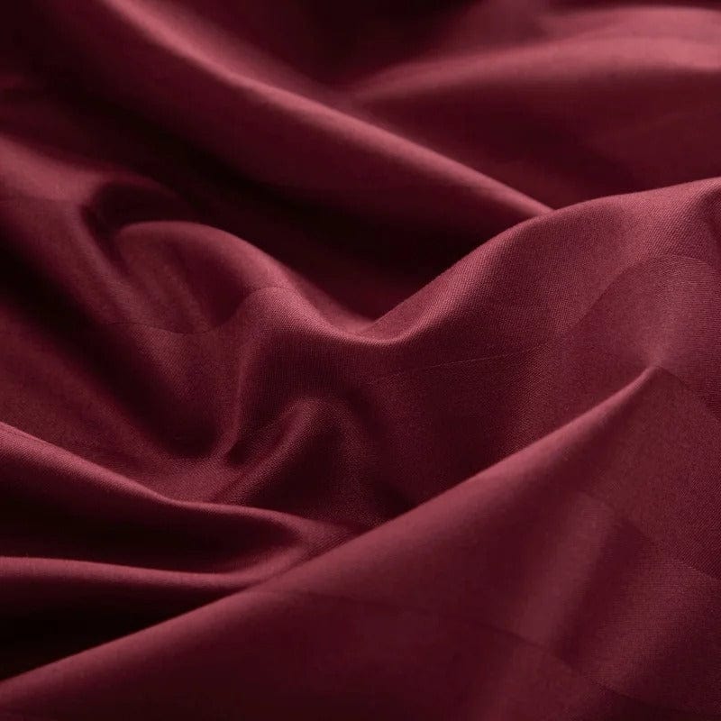 Luxury Egyptian Cotton Duvet Set  Deep Wine Striped Pattern - Product detail 7